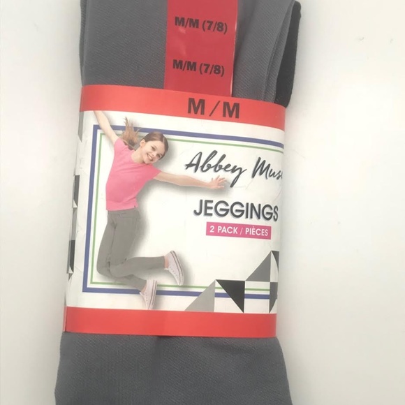 Abbey Muse Girls Leggings Medium: Black & Grey